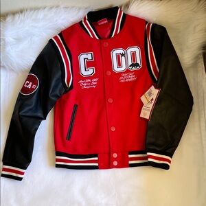 Ring of Fire Red & Black Boys Stallion Varsity Jacket Various Sizes. NWT.